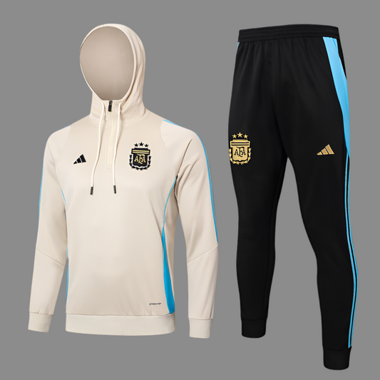 Argentina Track Suit Hoodie ''Beinge and Black''